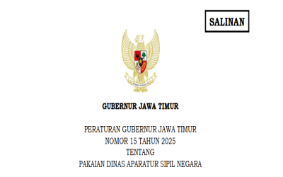 Pergub Jatim No 15 tahun 2025